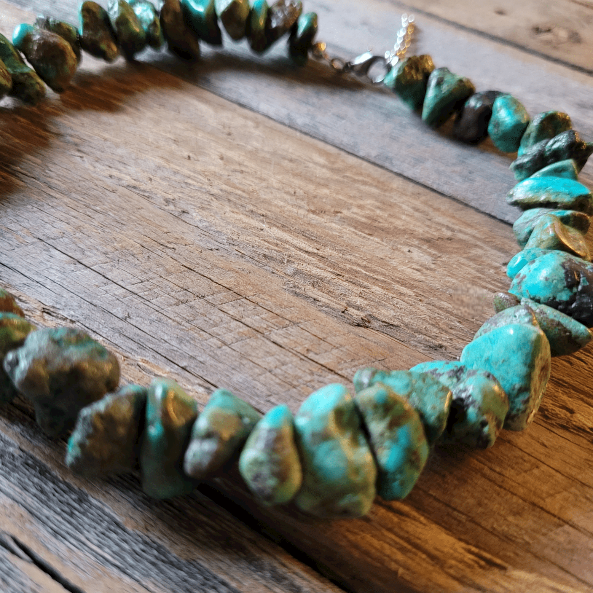 Chunky Genuine Natural Turquoise Collar Length Necklace - Ranch Junkie Mercantile LLC 