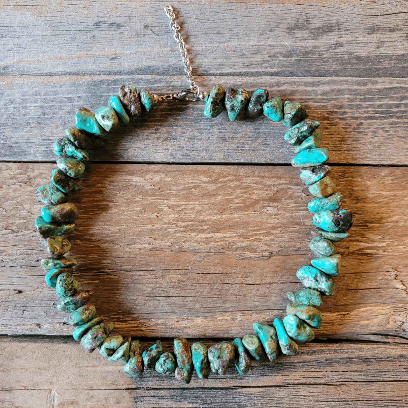 Chunky Genuine Natural Turquoise Collar Length Necklace - Ranch Junkie Mercantile LLC 