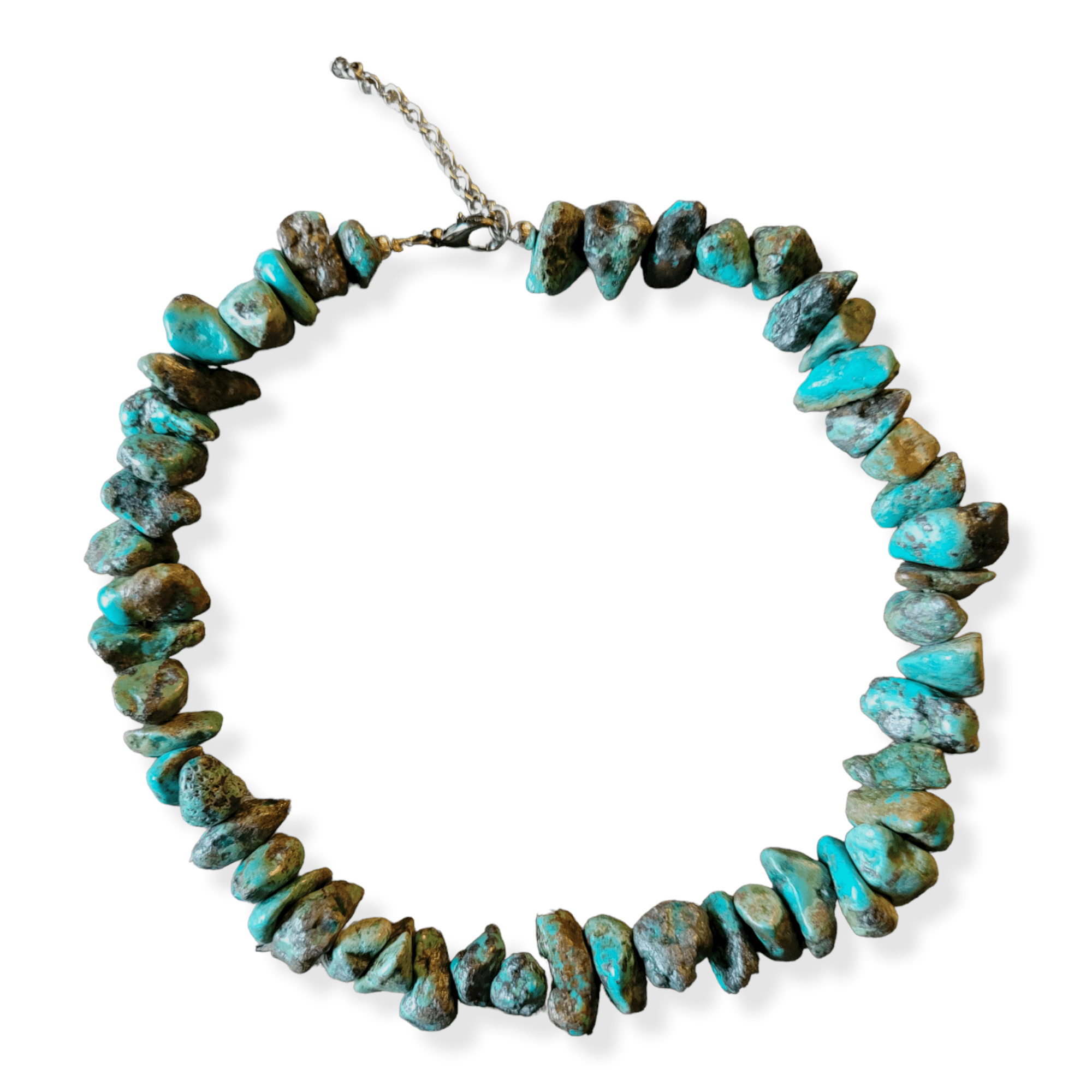 Chunky Genuine Natural Turquoise Collar Length Necklace - Ranch Junkie Mercantile LLC 
