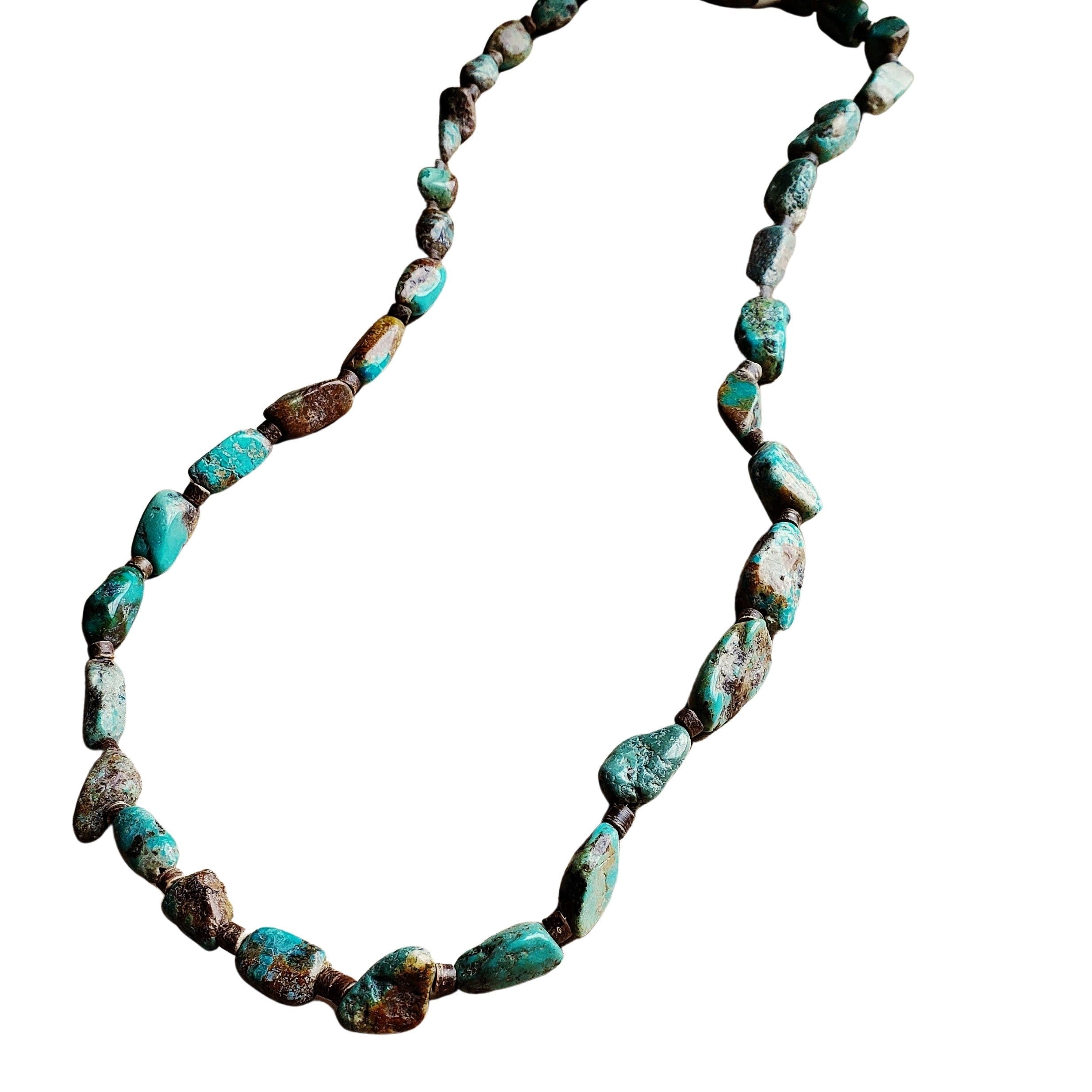 Genuine Long Natural Turquoise and Wood Layering Necklace - Ranch Junkie Mercantile LLC