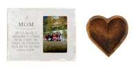 Mother's Day Gift Photo Frame, Mom Gift, Mother Gift, Wooden Frame + Heart Bowl - Ranch Junkie Mercantile LLC