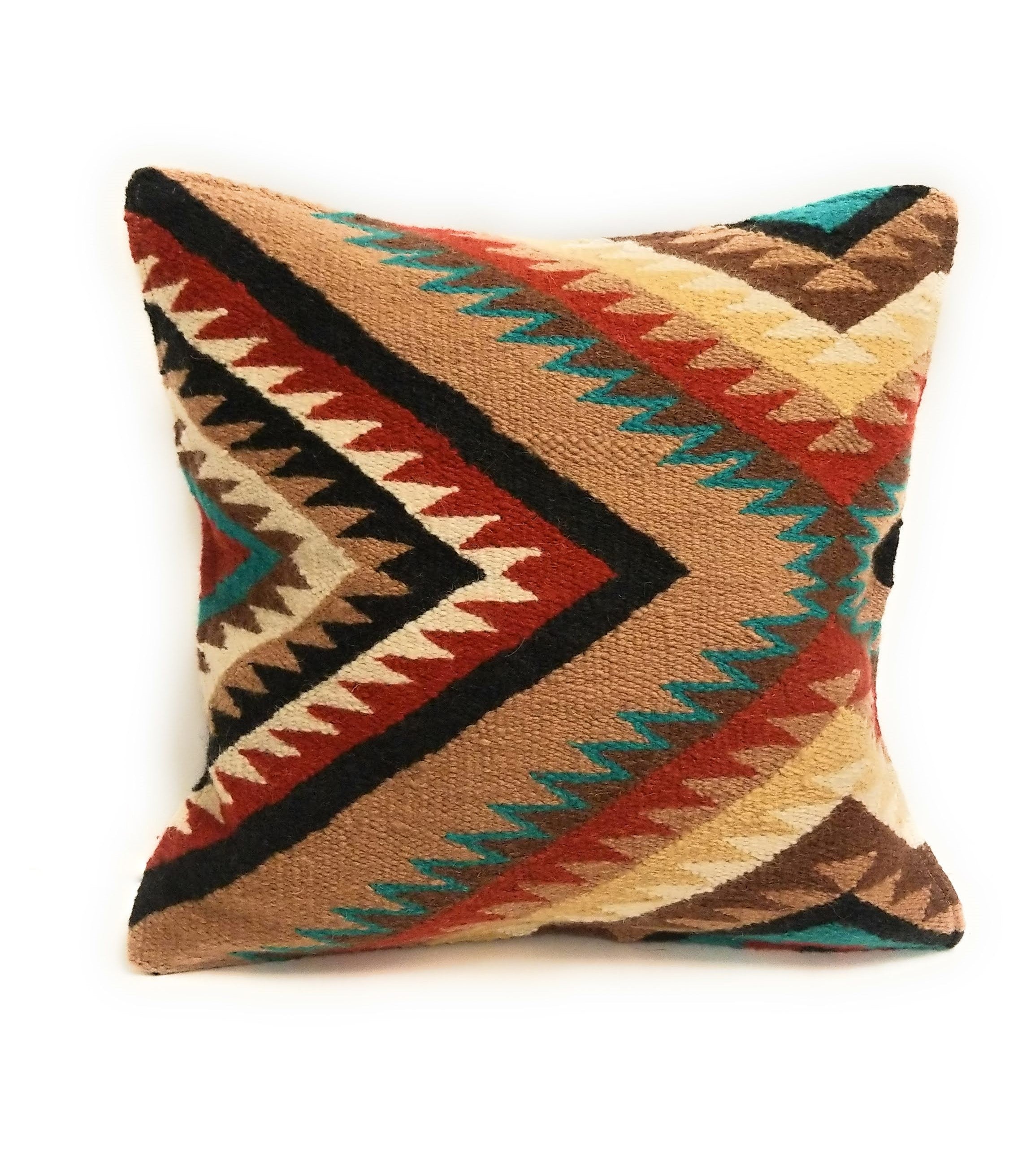 Southwestern Wool Pillow Covers- Assorted Colors- 18 X 18 Throw Pillow - Ranch Junkie Mercantile LLC 