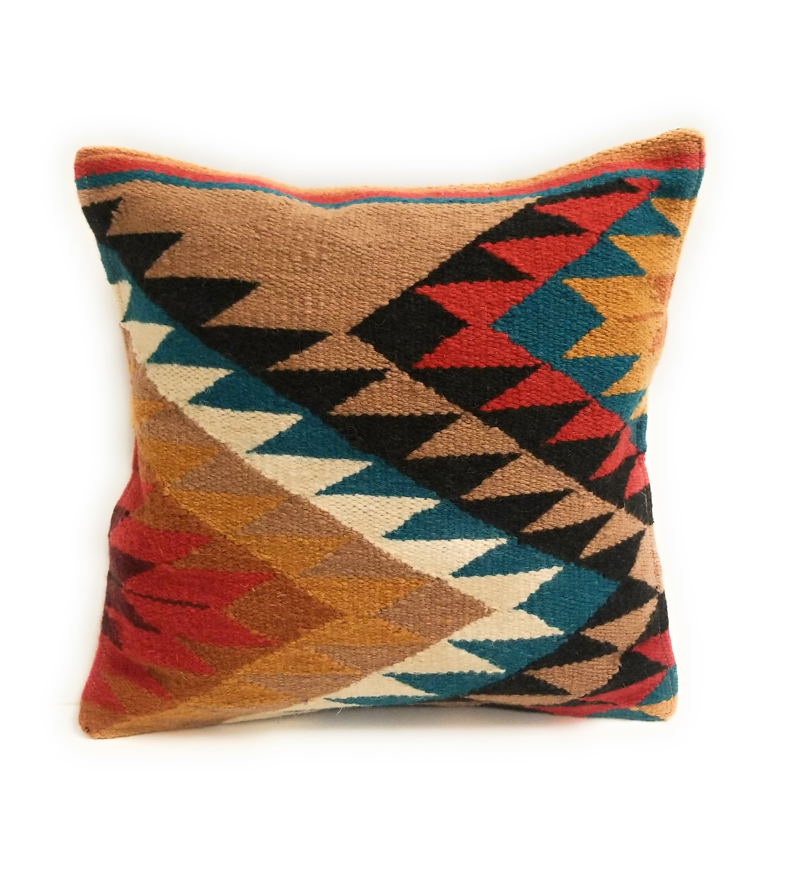 Southwestern Wool Pillow Covers- Assorted Colors- 18 X 18 Throw Pillow - Ranch Junkie Mercantile LLC 