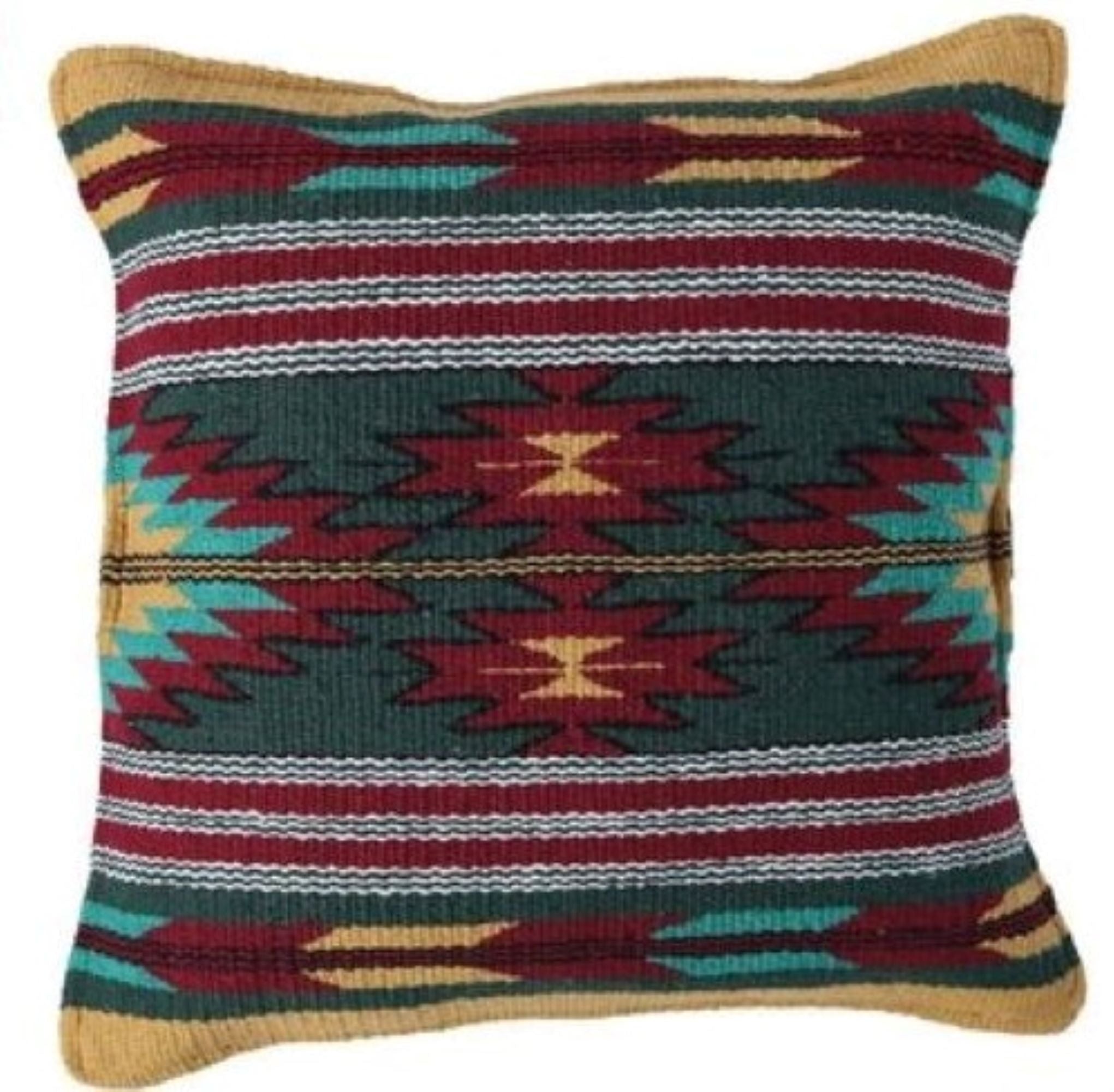 Southwestern Handwoven Aztec Pillow Covers- Assorted Colors- 18 X 18 Throw Pillow - Ranch Junkie Mercantile LLC