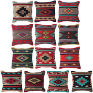 Southwestern Handwoven Aztec Pillow Covers- Assorted Colors- 18 X 18 Throw Pillow - Ranch Junkie Mercantile LLC