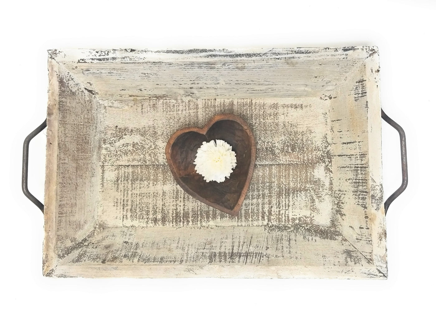 Farmhouse Wood Decorative Serving Tray- The  Willow Brooks Serving Tray- Rustic White Or Rustic Brown - Ranch Junkie Mercantile LLC