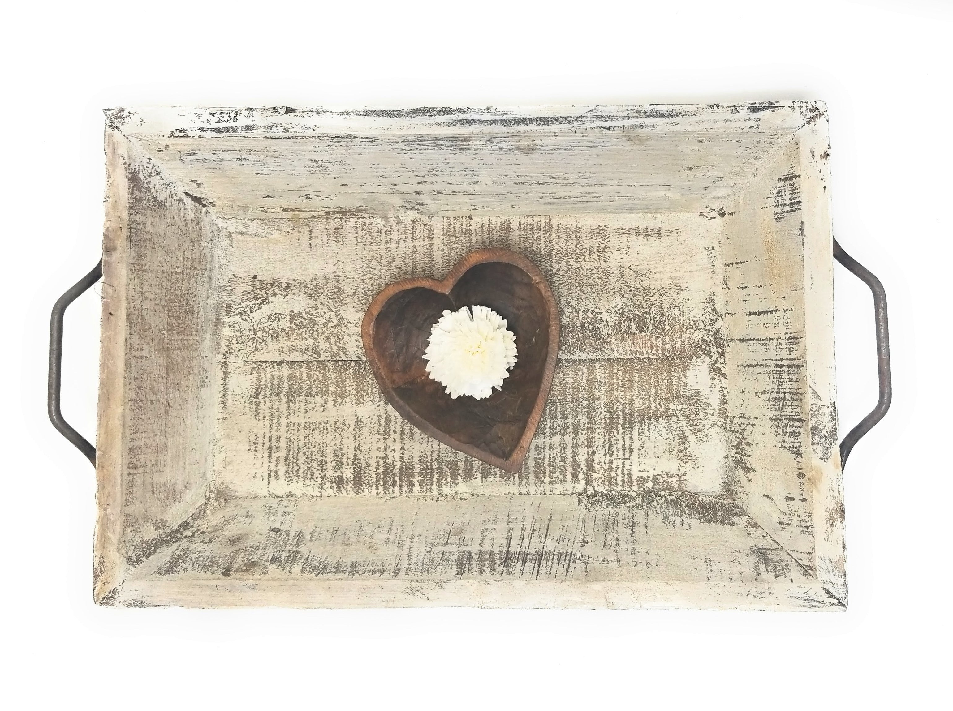 Farmhouse Wood Decorative Serving Tray- The  Willow Brooks Serving Tray- Rustic White Or Rustic Brown - Ranch Junkie Mercantile LLC