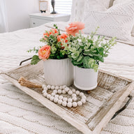 Farmhouse Wood Decorative Serving Tray- The  Willow Brooks Serving Tray- Rustic White Or Rustic Brown - Ranch Junkie Mercantile LLC