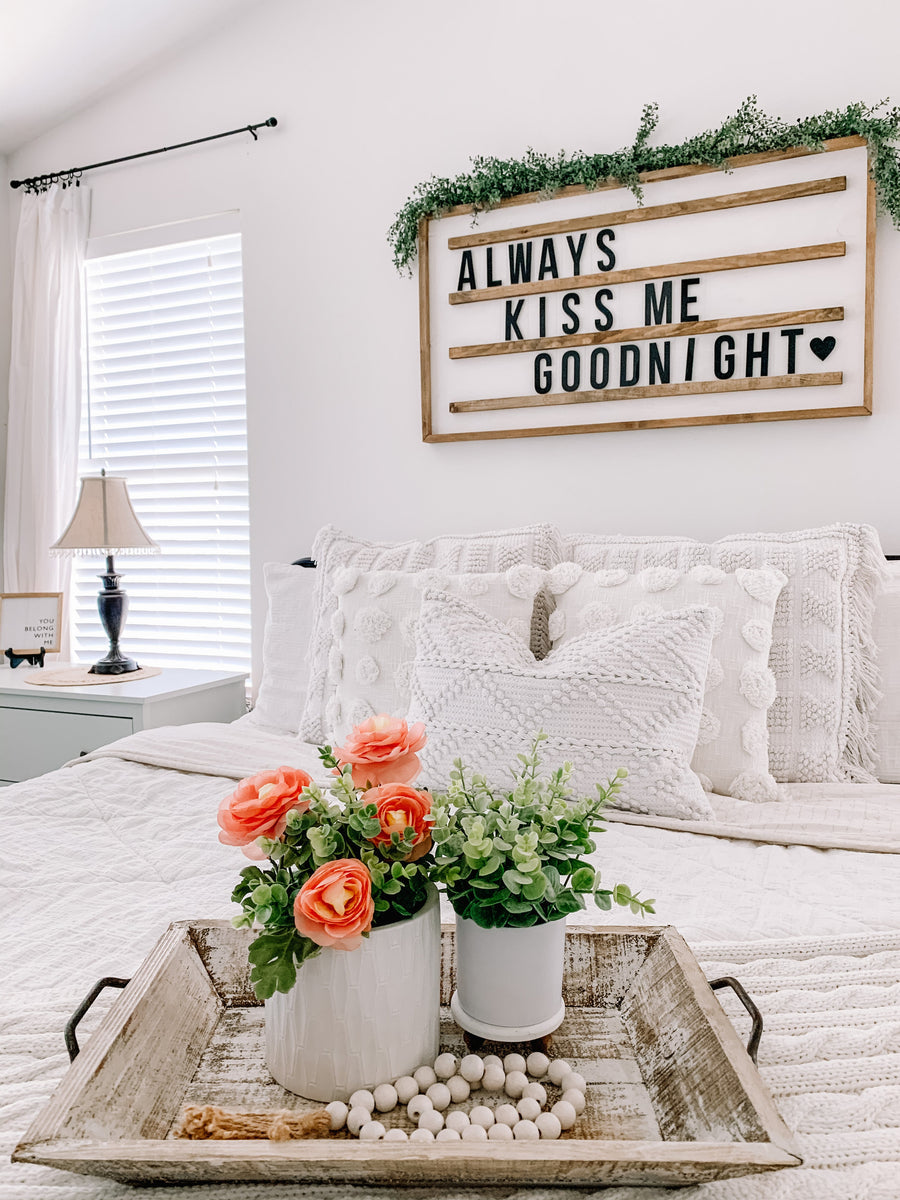 Farmhouse Wood Decorative Serving Tray- The  Willow Brooks Serving Tray- Rustic White Or Rustic Brown - Ranch Junkie Mercantile LLC