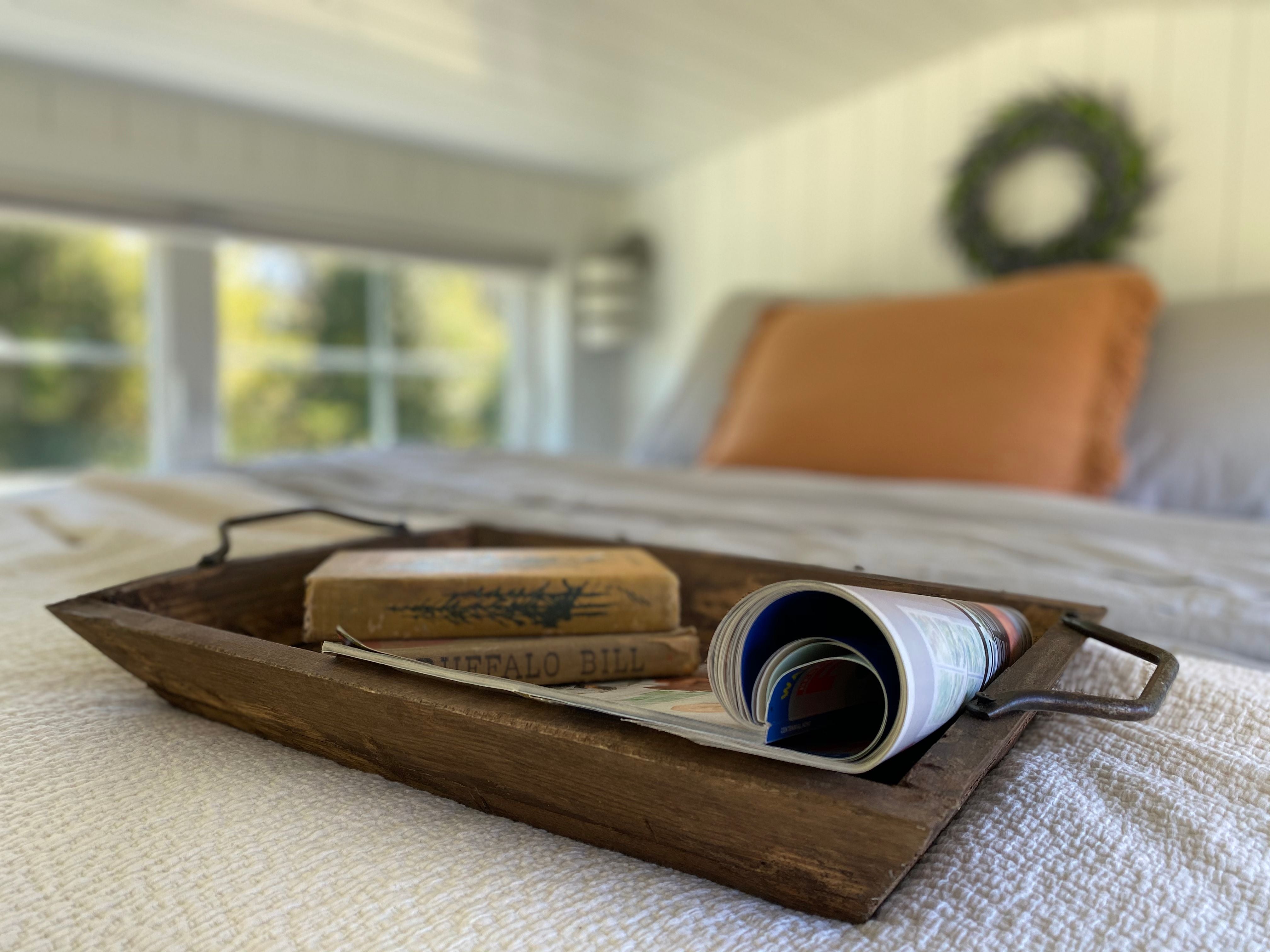 Farmhouse Wood Decorative Serving Tray- The  Willow Brooks Serving Tray- Rustic White Or Rustic Brown - Ranch Junkie Mercantile LLC