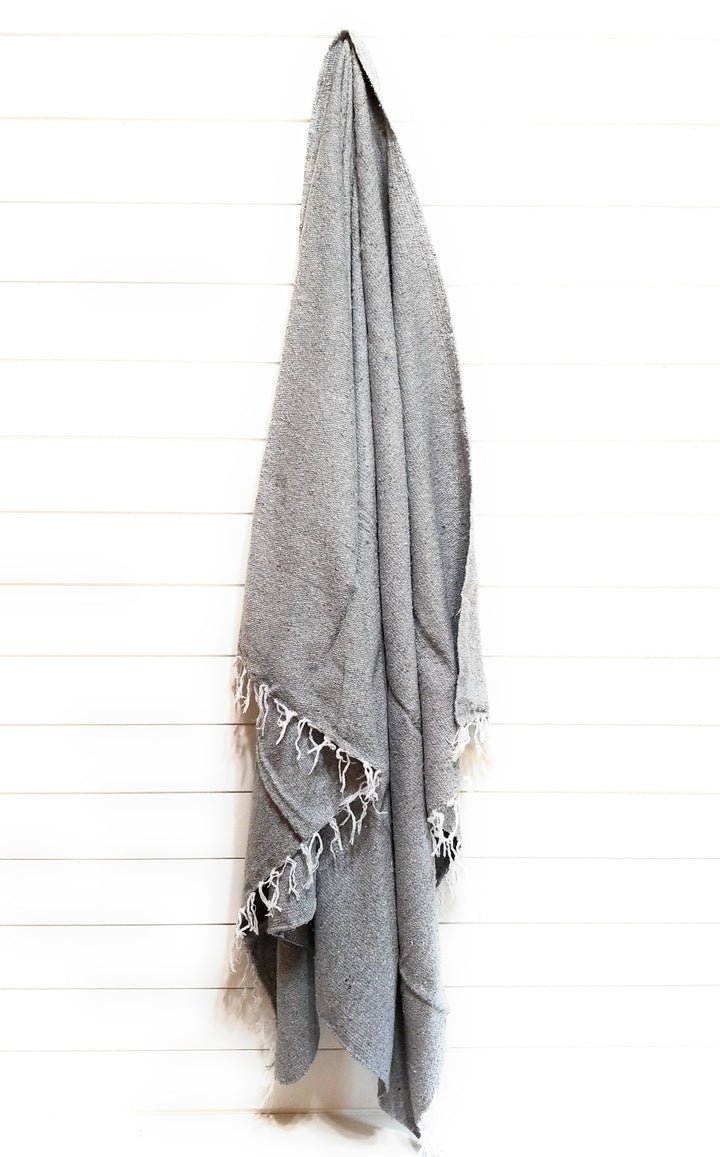 Solid Handwoven Throw Gray Large Grey Throw Blanket Ranch Junkie