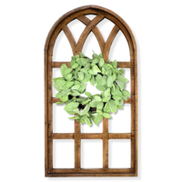 44 Inch Wall Wood Window Arch -Large Cathedral Window Frame-Sunset Grove Cathedral - Ranch Junkie Mercantile LLC 