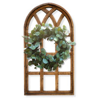 44 Inch Wall Wood Window Arch -Large Cathedral Window Frame-Sunset Grove Cathedral - Ranch Junkie Mercantile LLC 