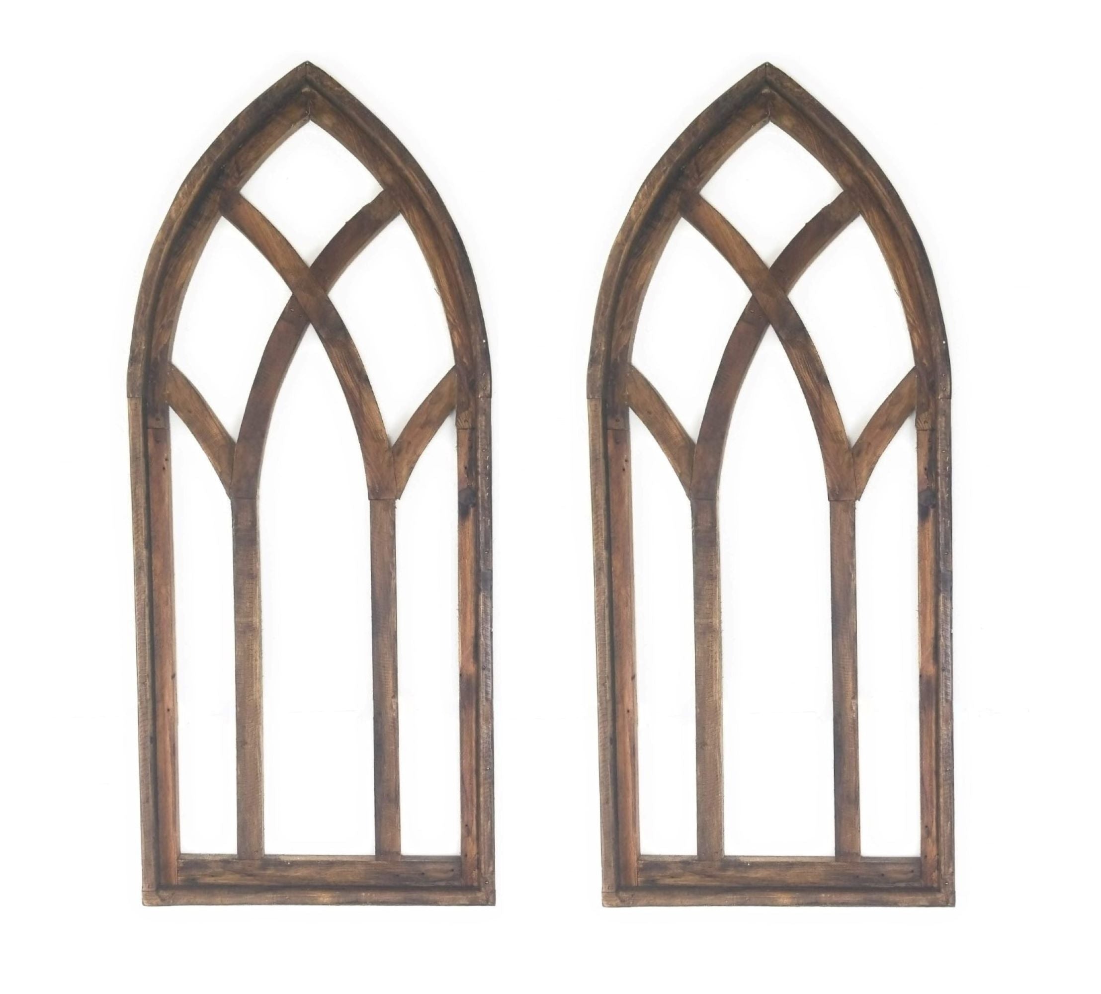 48" X 21" Farmhouse Wood Cathedral Window Arch Two Color Options- The Farmhouse Cathedral Window - Ranch Junkie Mercantile LLC 