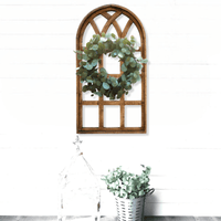 44 Inch Wall Wood Window Arch -Large Cathedral Window Frame-Sunset Grove Cathedral - Ranch Junkie Mercantile LLC 