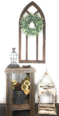 48" X 21" Farmhouse Wood Cathedral Window Arch Two Color Options- The Farmhouse Cathedral Window - Ranch Junkie Mercantile LLC 