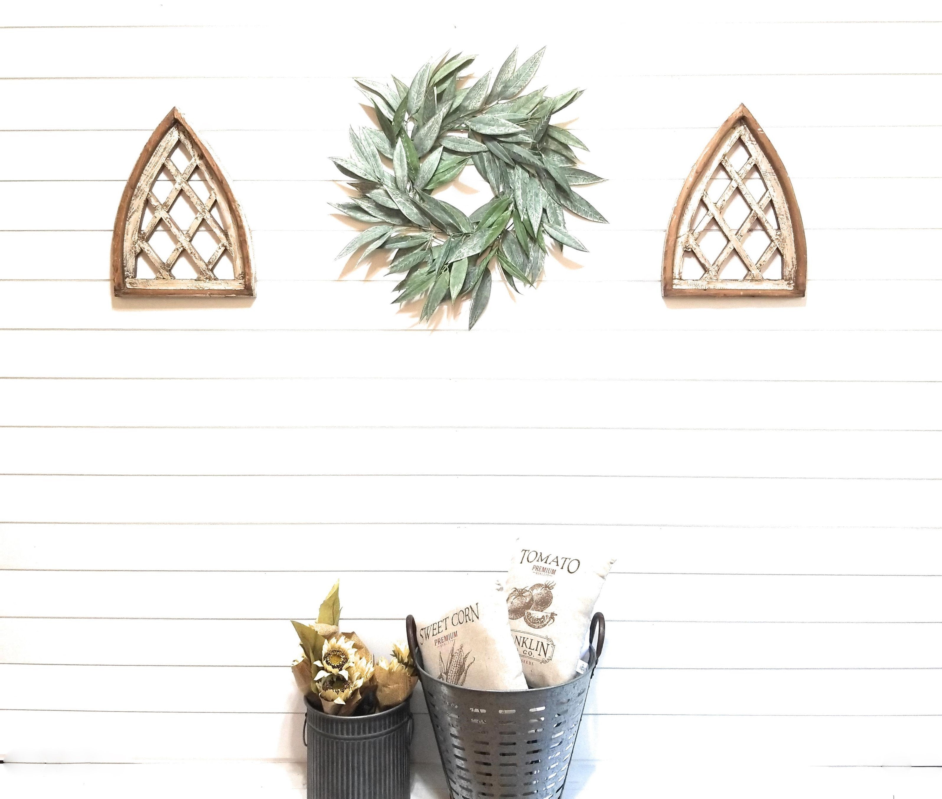 Mini Lattice Cathedral Wood Window - The Mini Lattice Cathedral - Set of 2 or Sold Individually - Ranch Junkie Mercantile LLC