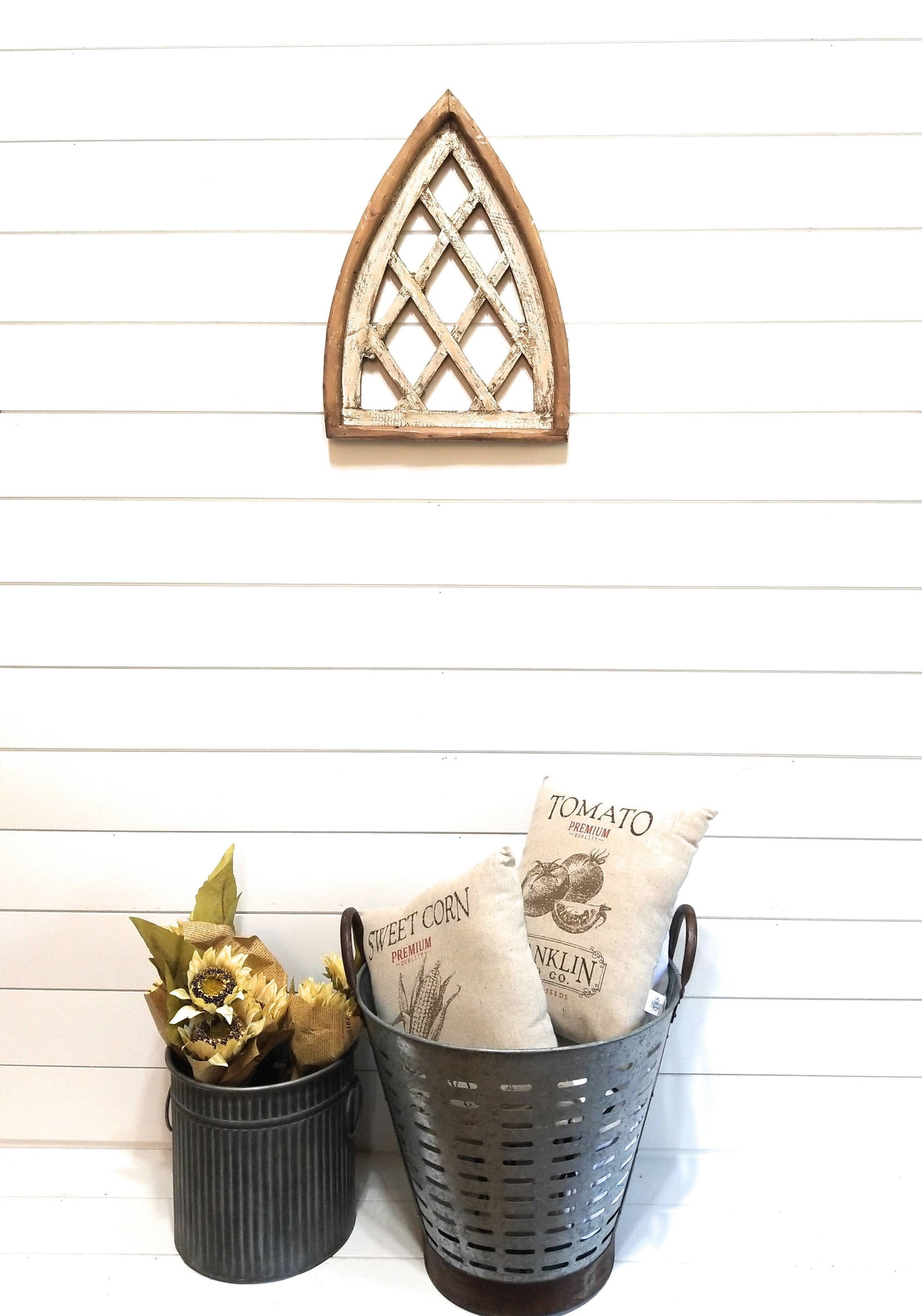 Mini Lattice Cathedral Wood Window - The Mini Lattice Cathedral - Set of 2 or Sold Individually - Ranch Junkie Mercantile LLC