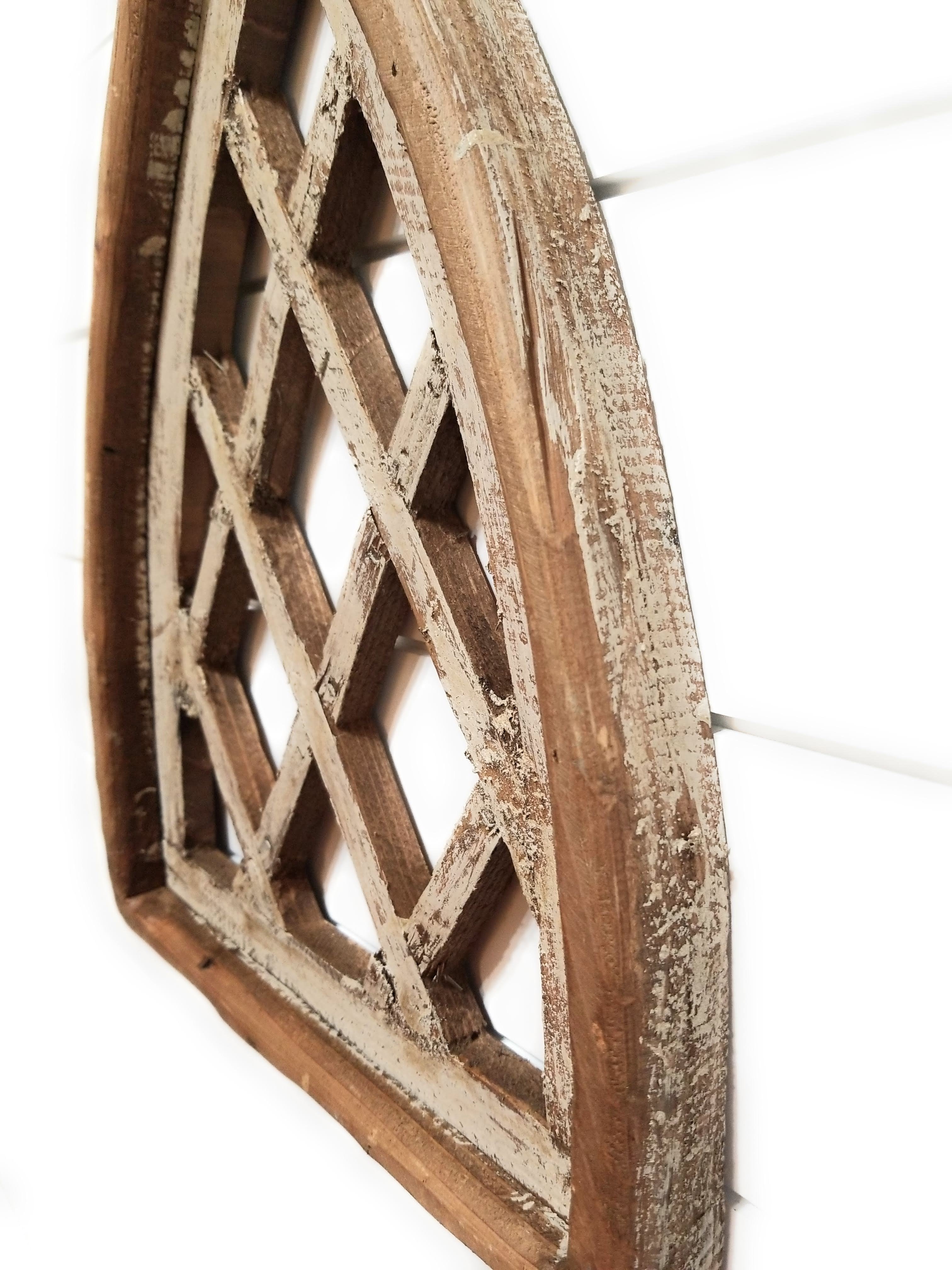 Mini Lattice Cathedral Wood Window - The Mini Lattice Cathedral - Set of 2 or Sold Individually - Ranch Junkie Mercantile LLC