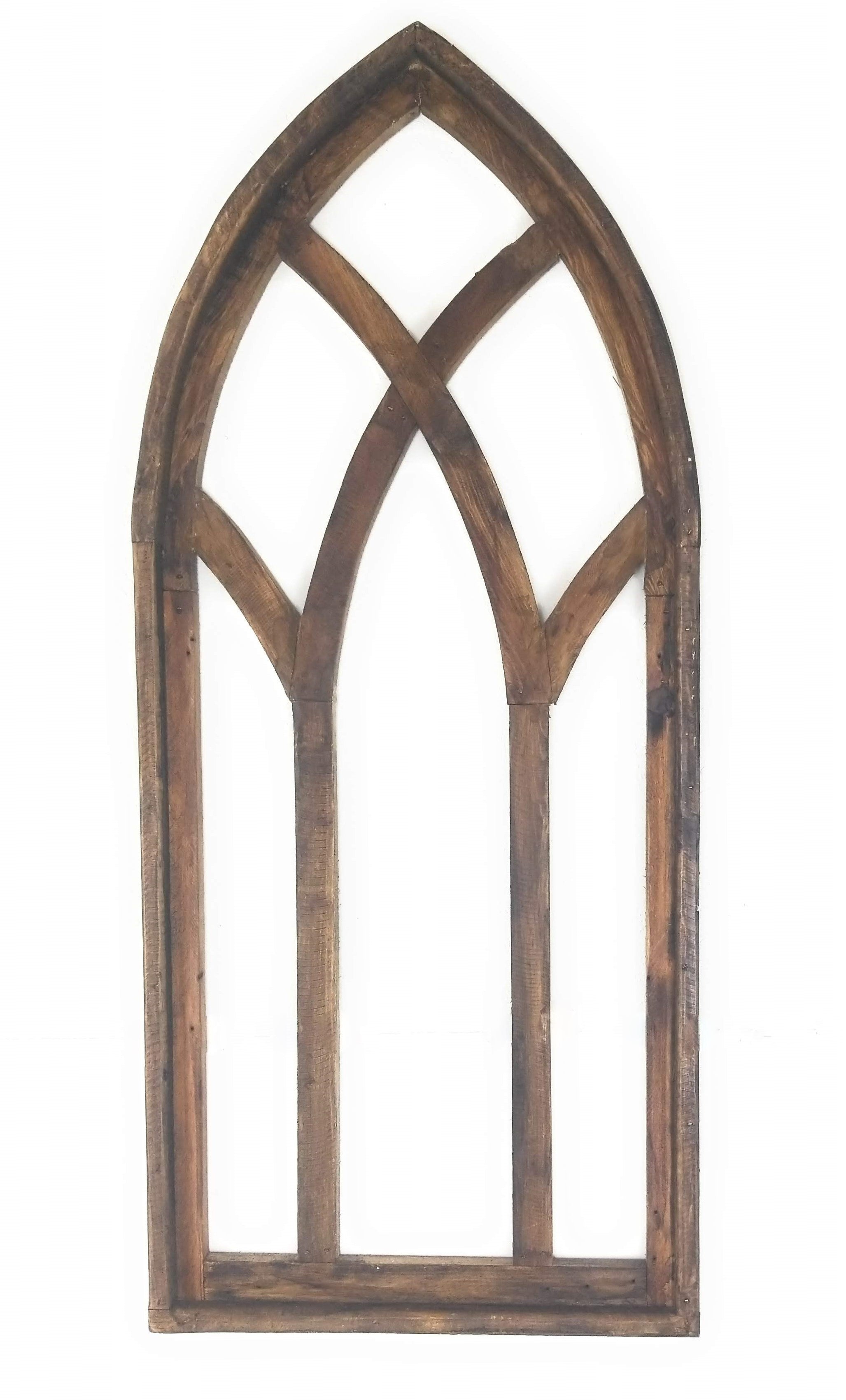 48" X 21" Farmhouse Wood Cathedral Window Arch Two Color Options- The Farmhouse Cathedral Window - Ranch Junkie Mercantile LLC 