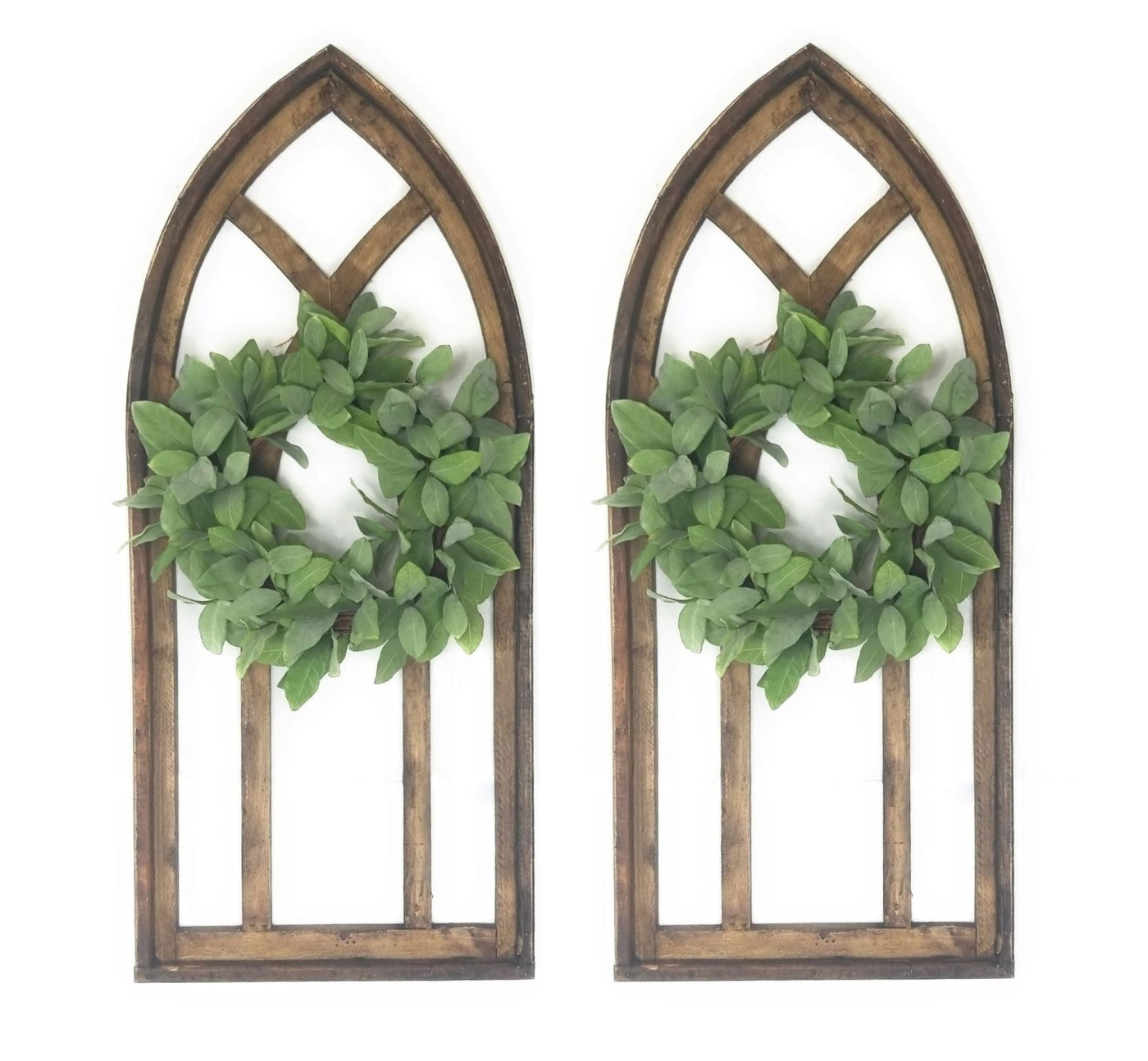 48" X 21" Farmhouse Wood Cathedral Window Arch Two Color Options- The Farmhouse Cathedral Window - Ranch Junkie Mercantile LLC 