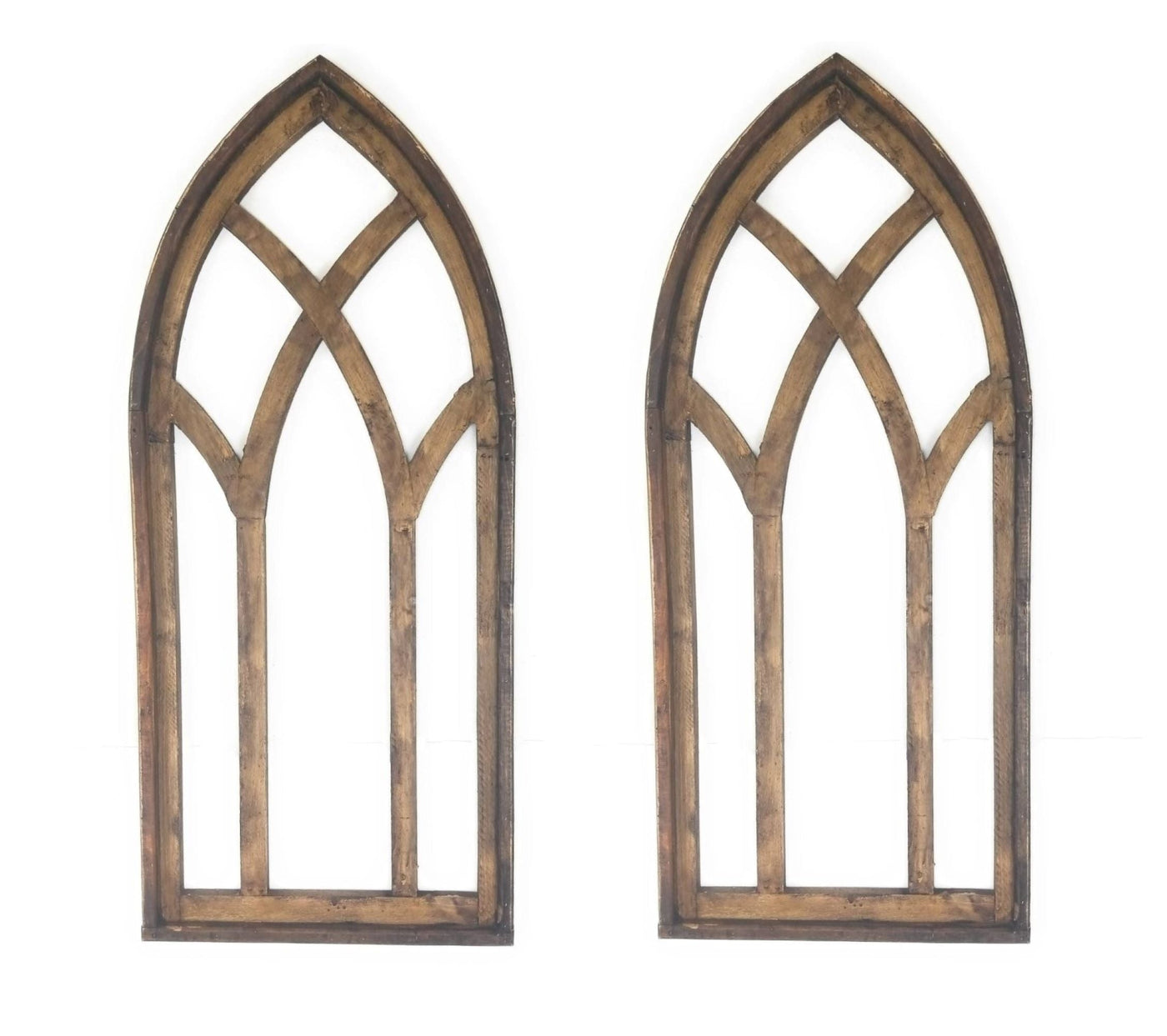 48" X 21" Farmhouse Wood Cathedral Window Arch Two Color Options- The Farmhouse Cathedral Window - Ranch Junkie Mercantile LLC 