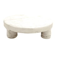 Large Wood Rustic White Riser - Handcrafted From 100% Wood + Decorative Wood Beads - Ranch Junkie Mercantile LLC