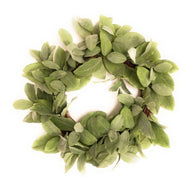 20" Frosted Green Bay Leaf Wreath Faux - Ranch Junkie Mercantile LLC