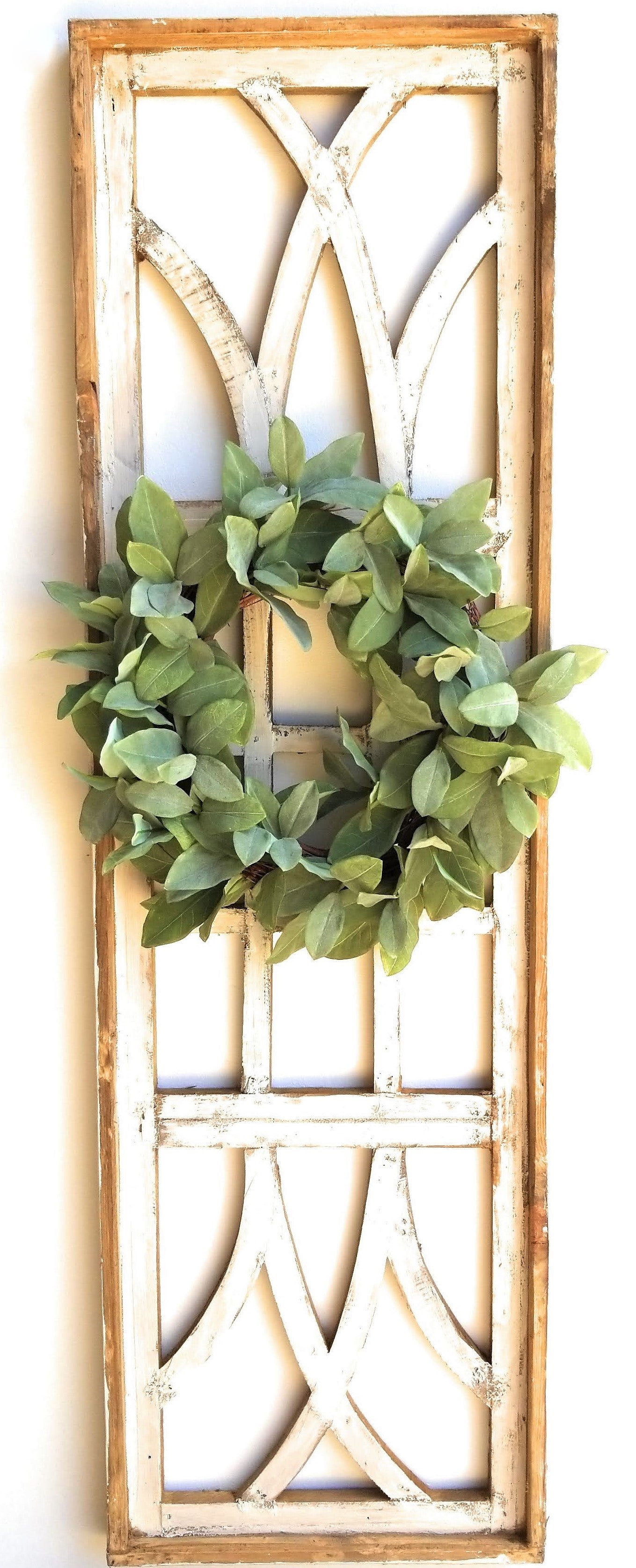20" Frosted Green Bay Leaf Wreath Faux - Ranch Junkie Mercantile LLC