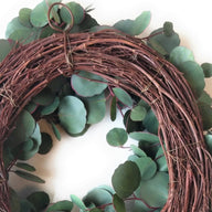 24" Silver Dollar Eucalyptus Sage Wreath Faux - Ranch Junkie Mercantile LLC