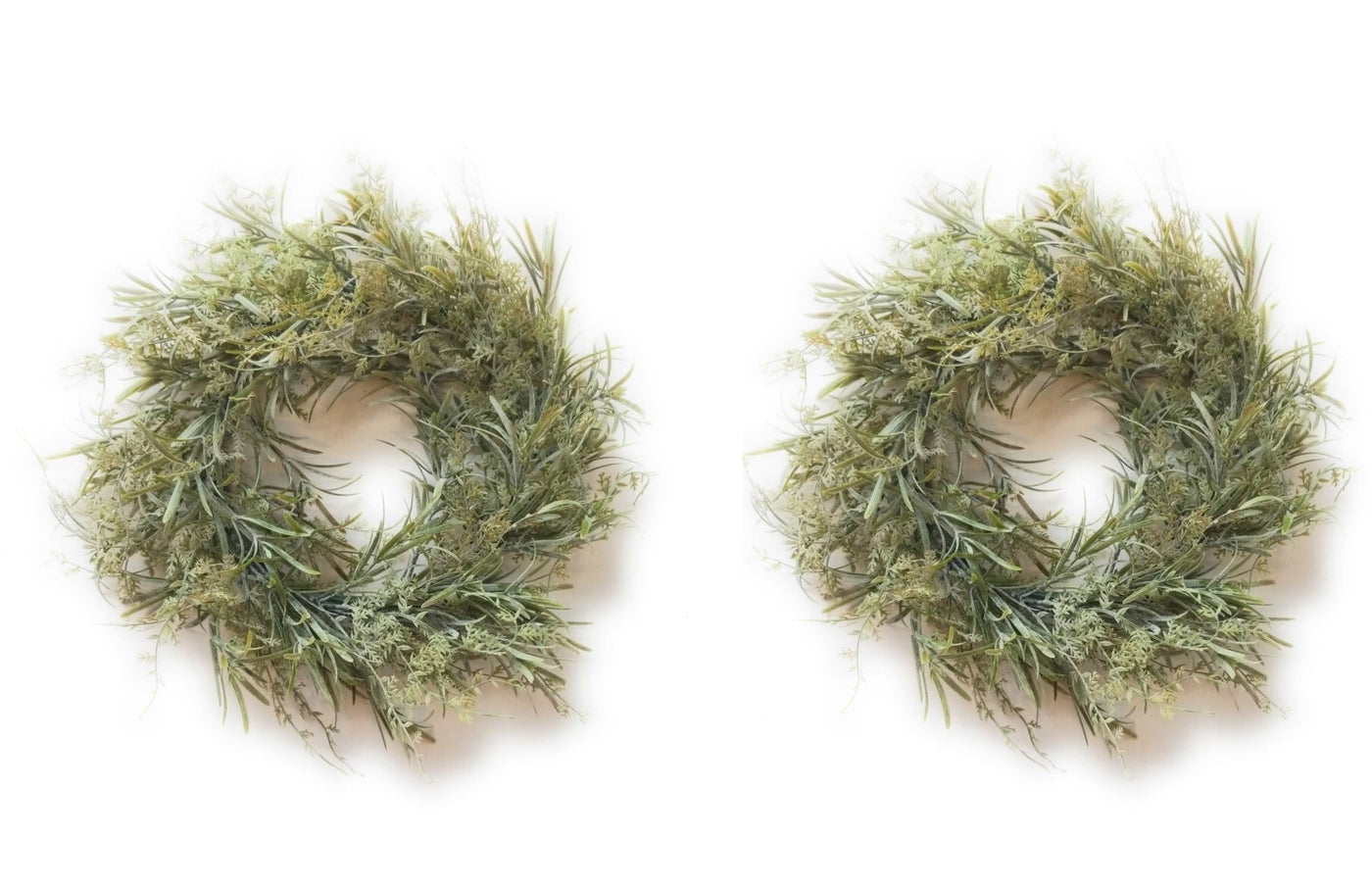 14" Frosted Green Grassy Mix Wreath Faux - Ranch Junkie Mercantile LLC